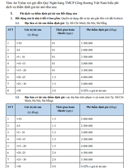 CHI PHÍ THẨM ĐỊNH GIÁ THIẾT BỊ CÔNG NGHIỆP VÀ MÁY MÓC CHUYÊN DỤNG